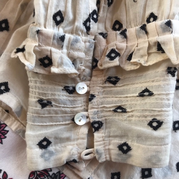 Doen Dilly Blouse Cream & Black Dot Print - Picture 4 of 5